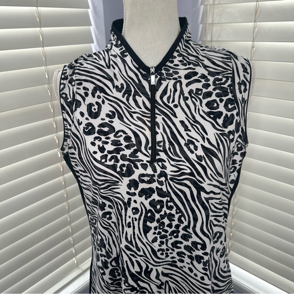 Tail Zebra Print Sleeveless Dress - Picture 2 of 8